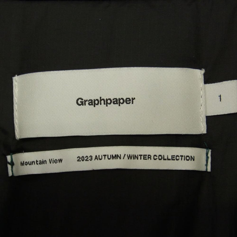 GRAPHPAPER グラフペーパー 23AW GM233-30053 PERTEX QUANTUM Insulated Blouson パーテックス フルジップ ジャケット ブラック系 1【極上美品】【中古】