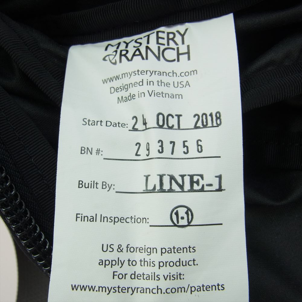 MYSTERY RANCH ミステリーランチ 293756 Coulee 25L クーリー25  バックパック デイパック リュック ナイロン ブラック系【中古】