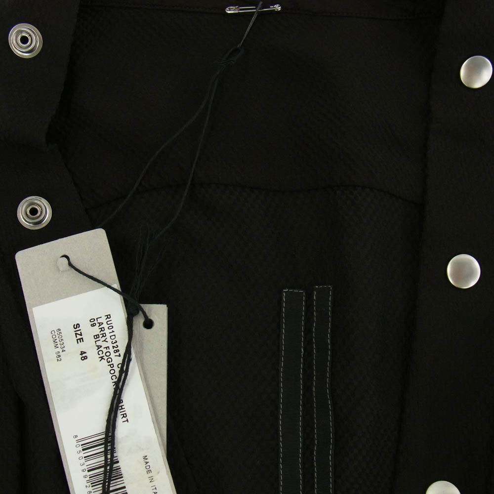 Rick Owens リックオウエンス 24SS RU01D3287-CQ LIDO期 LARRY FOGPOCKET SHIRT ラリー フォグポケット 長袖 シャツ ブラック系 48【中古】