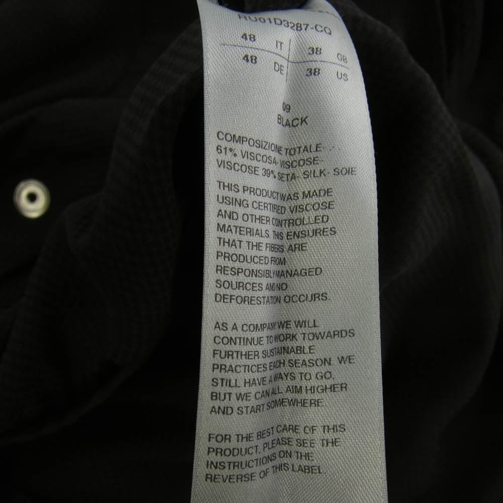 Rick Owens リックオウエンス 24SS RU01D3287-CQ LIDO期 LARRY FOGPOCKET SHIRT ラリー フォグポケット 長袖 シャツ ブラック系 48【中古】