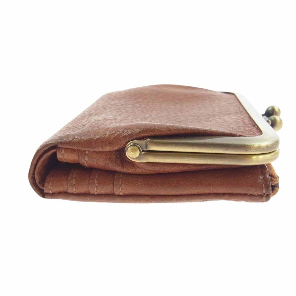 土屋鞄製造所 トーンオイルヌメ レザー がま口 ポケット 2つ折り 財布