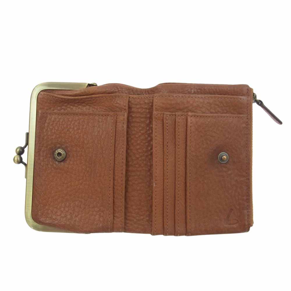 土屋鞄製造所 トーンオイルヌメ レザー がま口 ポケット 2つ折り 財布