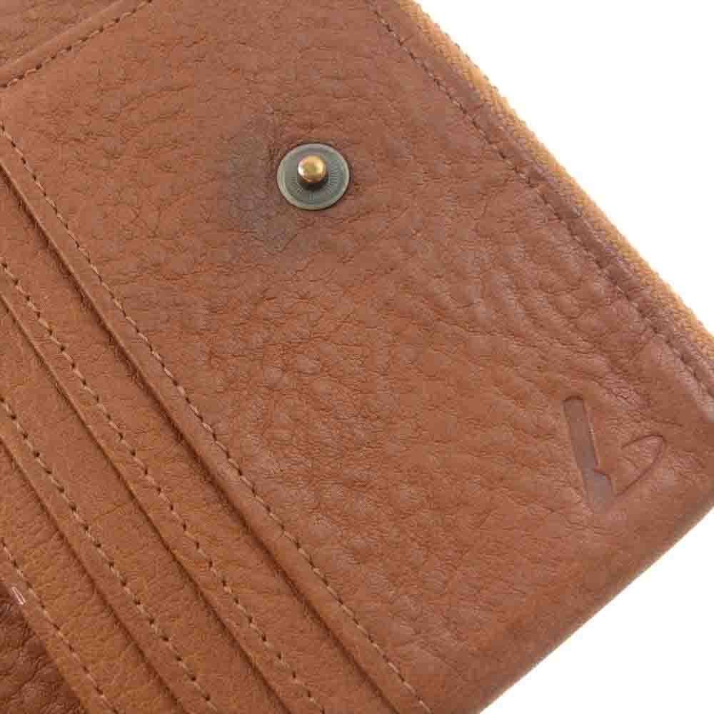 土屋鞄製造所 トーンオイルヌメ レザー がま口 ポケット 2つ折り 財布 ブラウン系【中古】