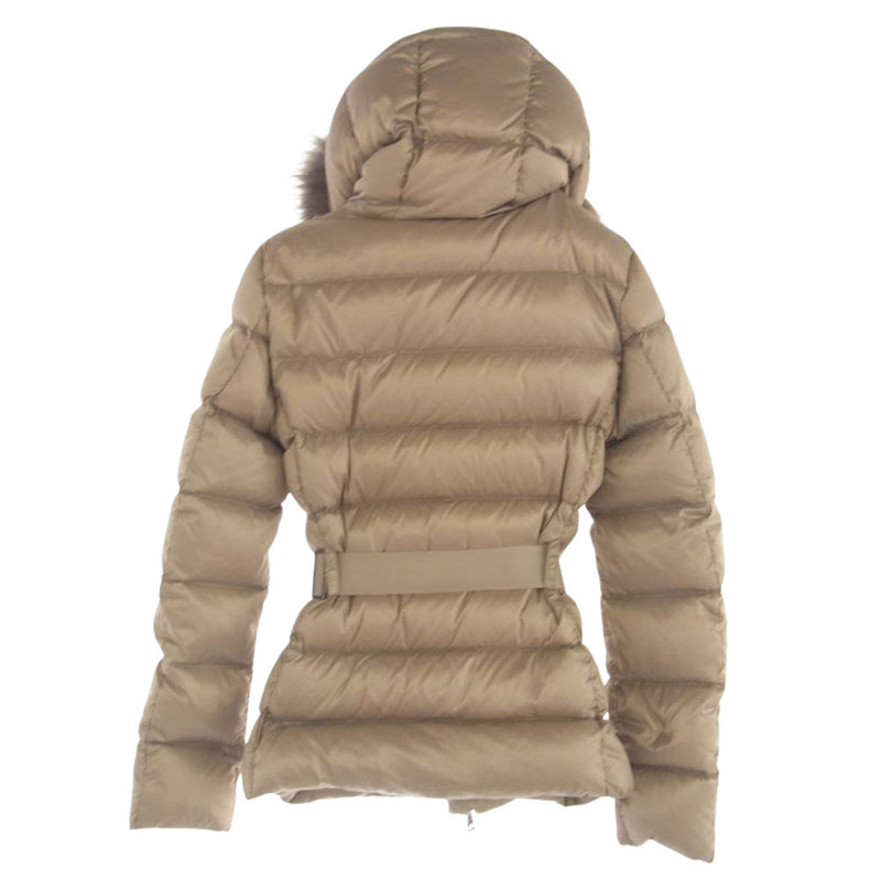 MONCLER モンクレール TATIE タティエ ファー ベルト付き ダウンジャケット ベージュ系 00【中古】