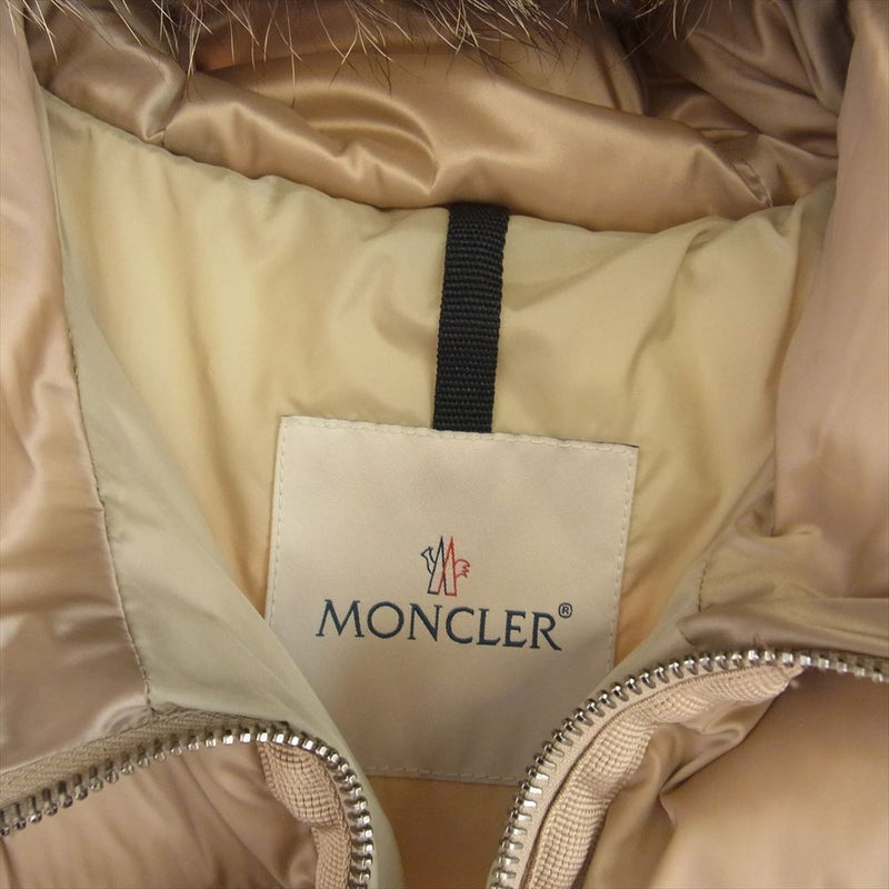 MONCLER モンクレール TATIE タティエ ファー ベルト付き ダウンジャケット ベージュ系 00【中古】