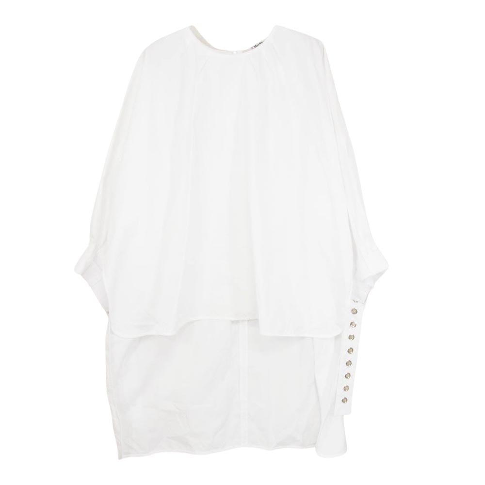 S Max Mara エスマックスマーラ 24SS 24191910236 MAYA ソフト ピュア コットン 長袖 シャツ ブラウス ホワイト系 160/84A【中古】