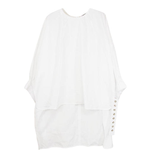 S Max Mara エスマックスマーラ 24SS 24191910236 MAYA ソフト ピュア コットン 長袖 シャツ ブラウス ホワイト系 160/84A【中古】