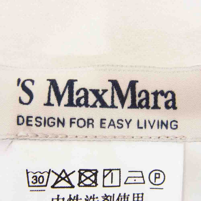 S Max Mara エスマックスマーラ 24SS 24191910236 MAYA ソフト ピュア コットン 長袖 シャツ  ブラウス ホワイト系 160/84A【中古】