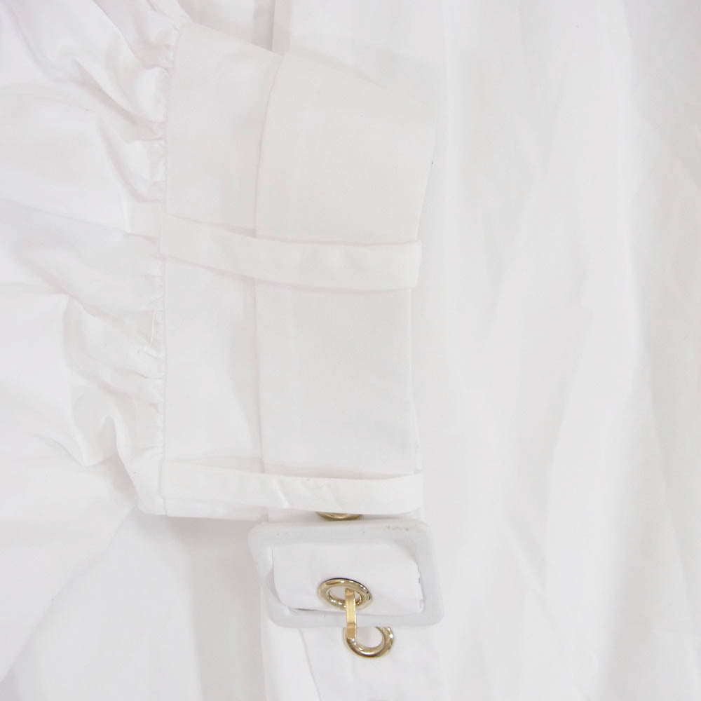 S Max Mara エスマックスマーラ 24SS 24191910236 MAYA ソフト ピュア コットン 長袖 シャツ ブラウス ホワイト系 160/84A【中古】