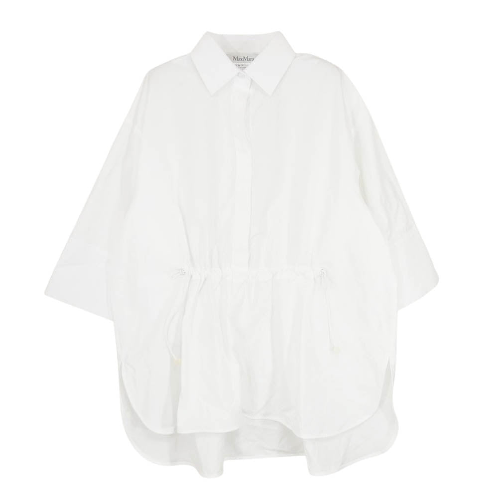 MAX MARA マックスマーラ 24ss MARCH ピュア コットン ポプリン ルーズ フィット シャツ ブラウス ホワイト系 165/88A【中古】