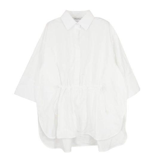 MAX MARA マックスマーラ 24ss MARCH ピュア コットン ポプリン ルーズ フィット シャツ ブラウス ホワイト系 165/88A【中古】
