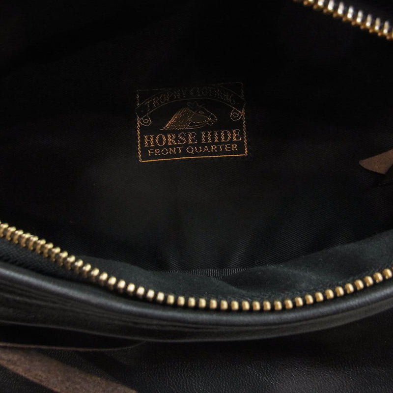 トロフィークロージング TR-B18 HORSEHIDE DAY TRIP BAG ホースハイド レザー ショルダーバッグ ブラック系【美品】【中古】