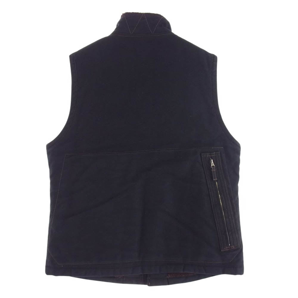 FREEWHEELERS フリーホイーラーズ WINTER AVIATORS VEST CIVILIAN CREW ウィンター アビエーターベスト パッチカスタム ブラック系 40【中古】
