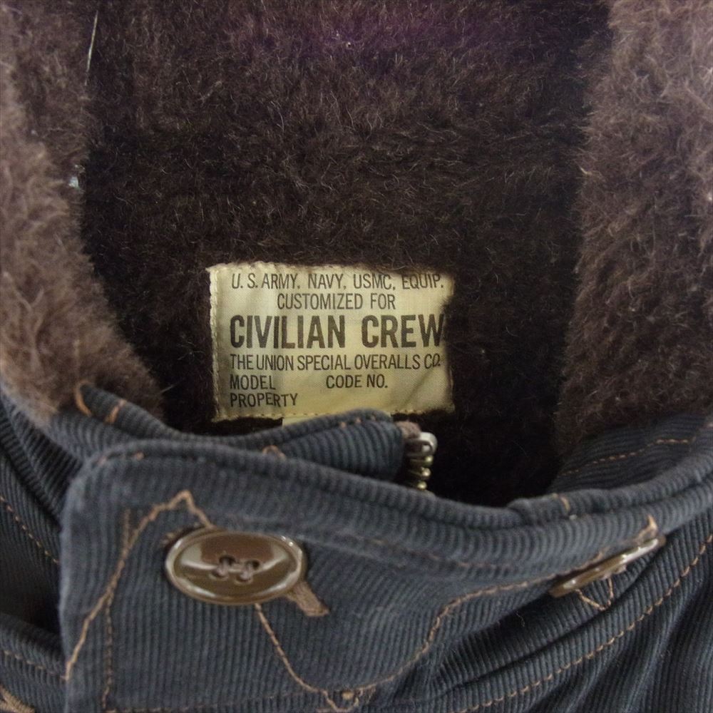 FREEWHEELERS フリーホイーラーズ WINTER AVIATORS VEST CIVILIAN CREW ウィンター アビエーターベスト パッチカスタム ブラック系 40【中古】