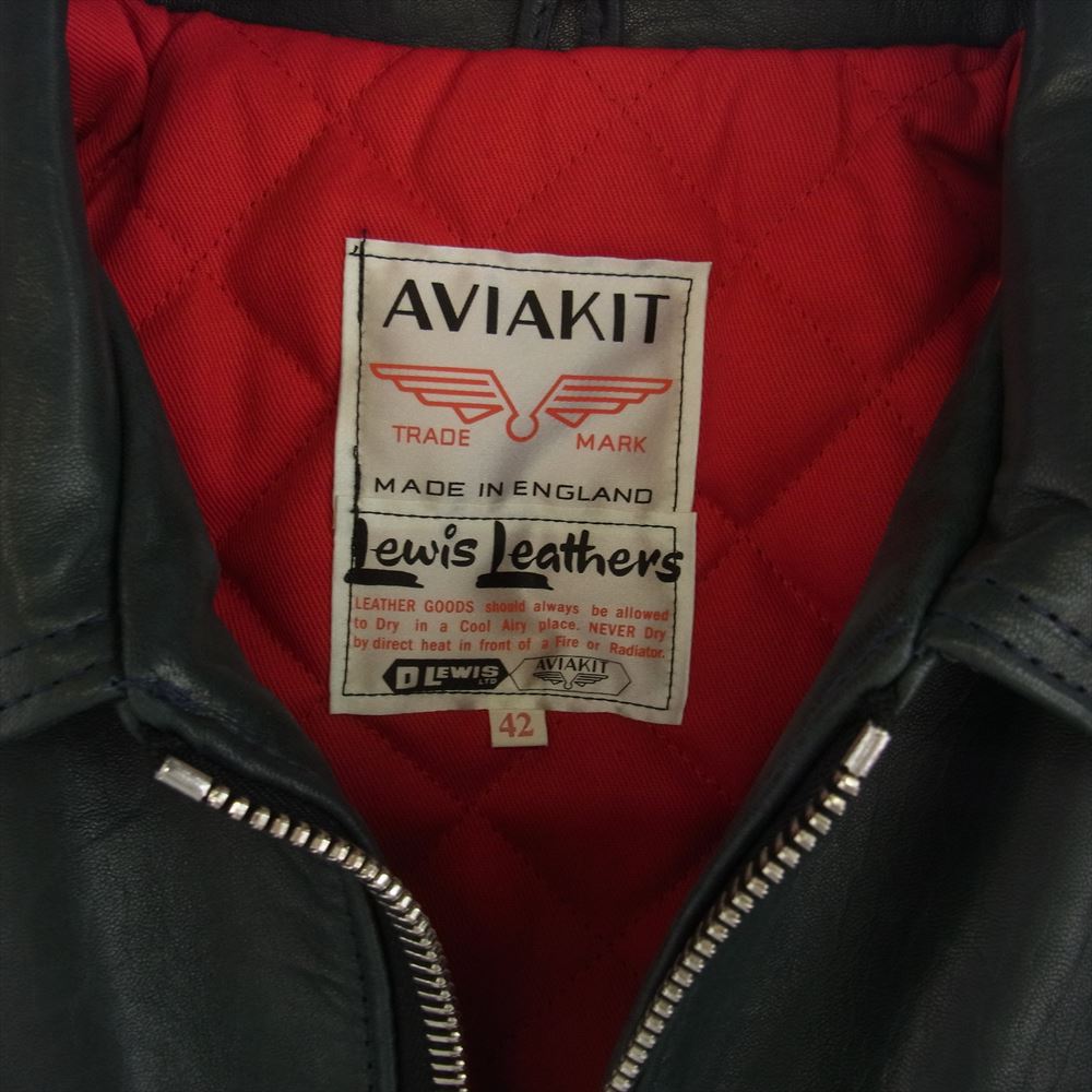 Lewis Leathers ルイスレザー DOMINATOR ドミネーター シープスキン シングル ライダース レザー ジャケット ネイビー系 42【極上美品】【中古】