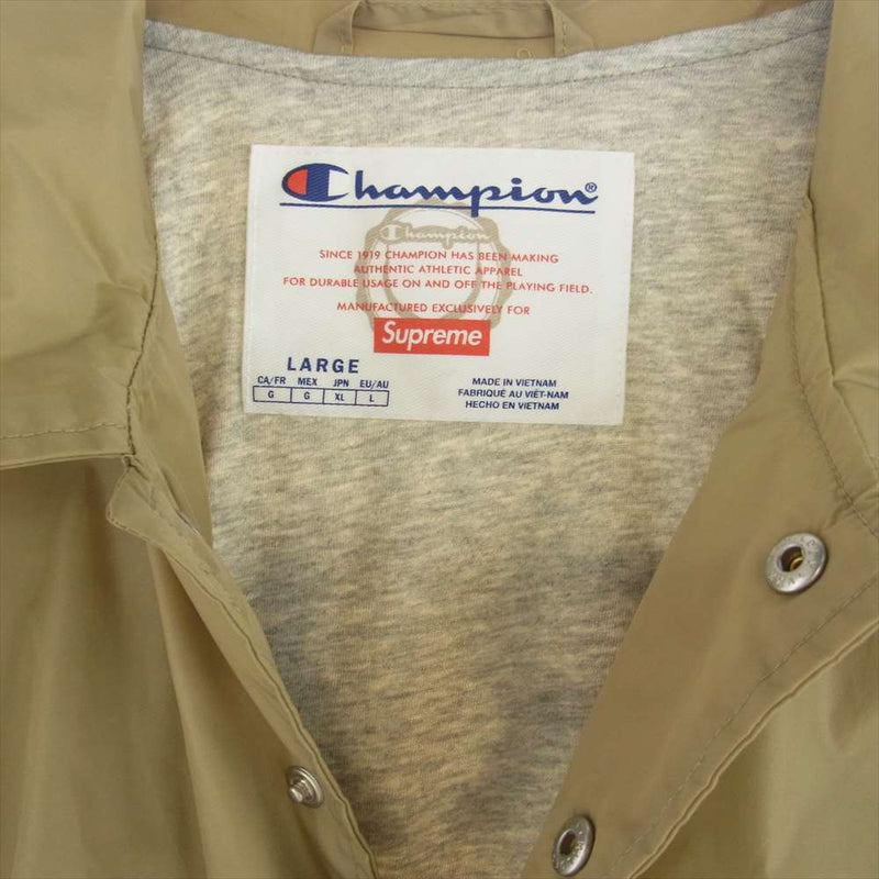 Supreme シュプリーム 24SS Champion Coaches Jacket チャンピオン コーチジャケット Tan L【美品】【中古】