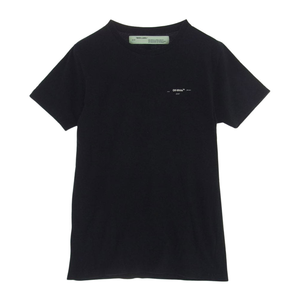 OFF-WHITE オフホワイト 19SS 3D LINE S/S T-SHIRT バックプリント Tシャツ 半袖 ブラック系 S【中古】