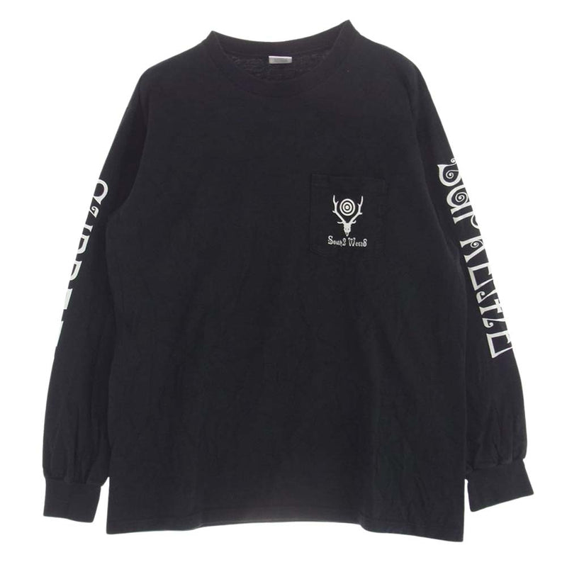 Supreme シュプリーム 21SS South2West8 サウスツーウエストエイト L/S Pocket Tee プリント ポケット Tシャツ 長袖 ブラック系【中古】