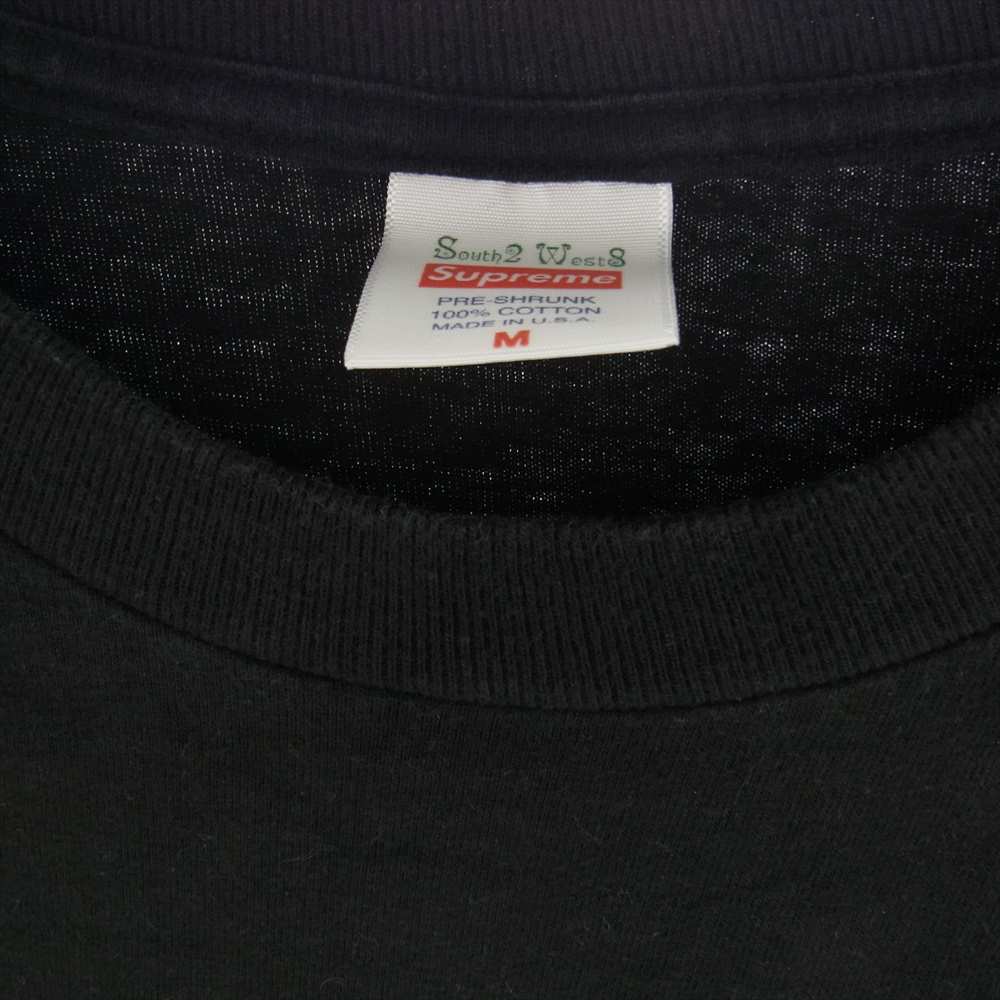 Supreme シュプリーム 21SS South2West8 サウスツーウエストエイト L/S Pocket Tee プリント ポケット Tシャツ 長袖 ブラック系【中古】