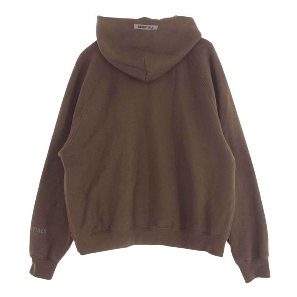 FEAR OF GOD フィアオブゴッド ESSENTIALS エッセンシャルズ ラバーロゴ プルオーバー パーカー ブラウン ブラウン系 M【中古】
