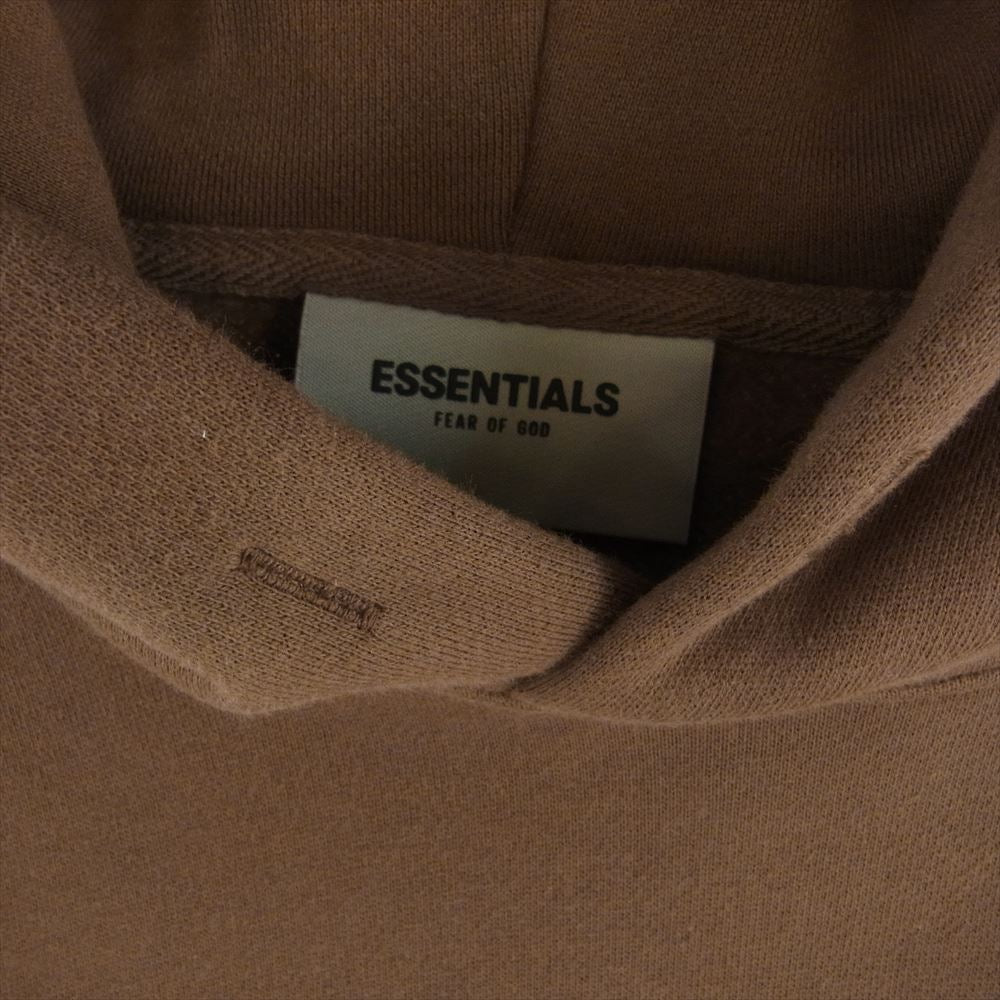 FEAR OF GOD フィアオブゴッド ESSENTIALS エッセンシャルズ ラバーロゴ プルオーバー パーカー ブラウン ブラウン系 M【中古】