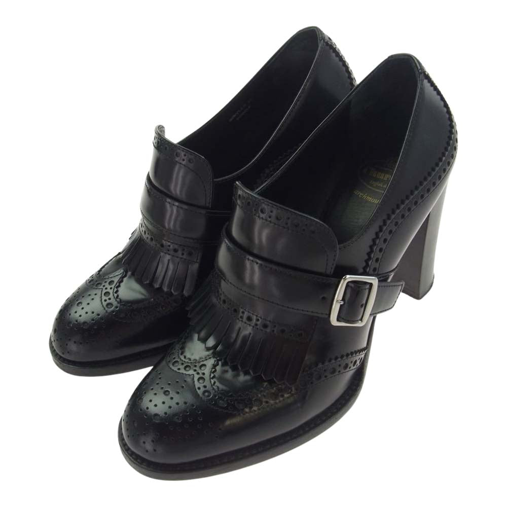 CHURCH'S チャーチ sibylle 90 SIBYLLE レザー フリンジ パンプス ブラック系 EU37【中古】