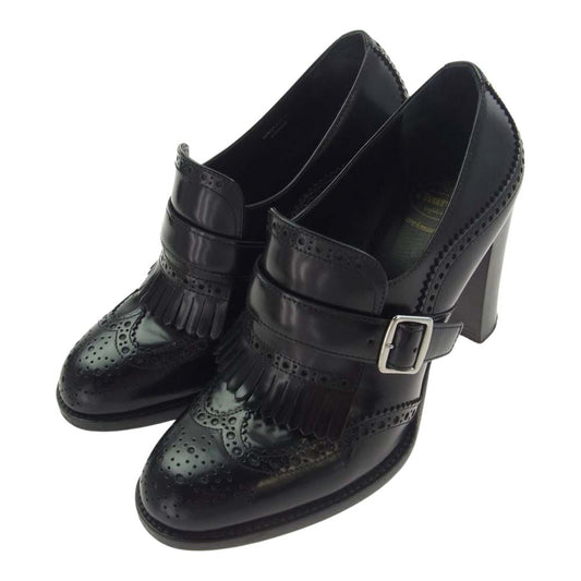 CHURCH'S チャーチ sibylle 90 SIBYLLE レザー フリンジ パンプス ブラック系 EU37【中古】