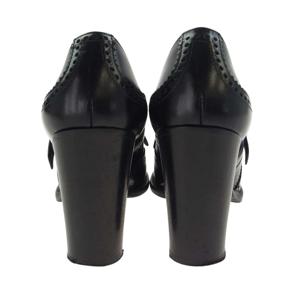 CHURCH'S チャーチ sibylle 90 SIBYLLE レザー フリンジ パンプス ブラック系 EU37【中古】