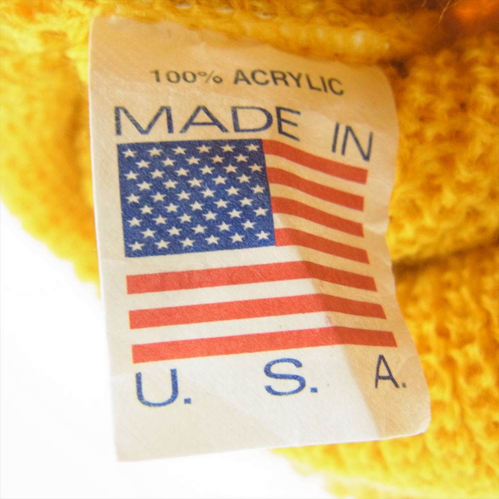 Psicom サイコム USA製 ACRYLIC beanie ニット ビーニー 帽子 イエロー系【中古】