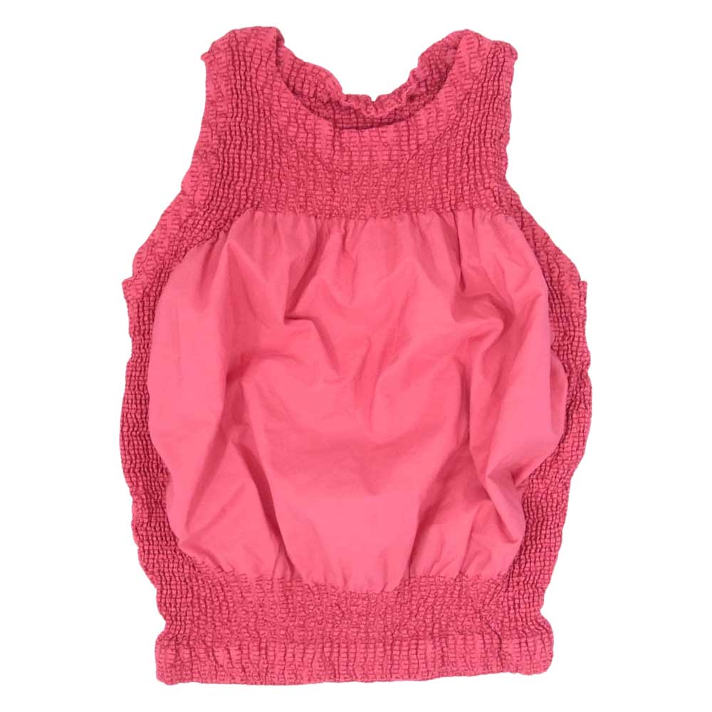 ISSEY MIYAKE イッセイミヤケ 23AW IM23FJ028 異素材 シャーリング ノースリーブ ブラウス ピンク系 2【中古】