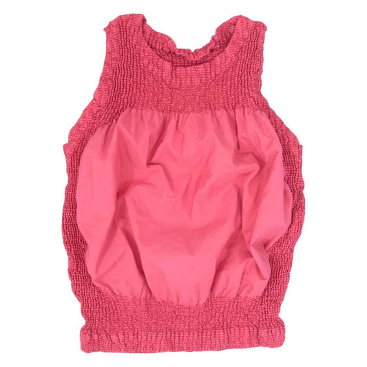 ISSEY MIYAKE イッセイミヤケ 23AW IM23FJ028 異素材 シャーリング ノースリーブ ブラウス ピンク系 2【中古】