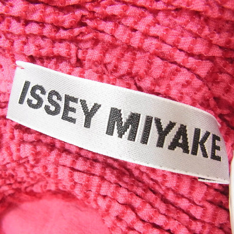 ISSEY MIYAKE イッセイミヤケ 23AW IM23FJ028 異素材 シャーリング ノースリーブ ブラウス ピンク系 2【中古】