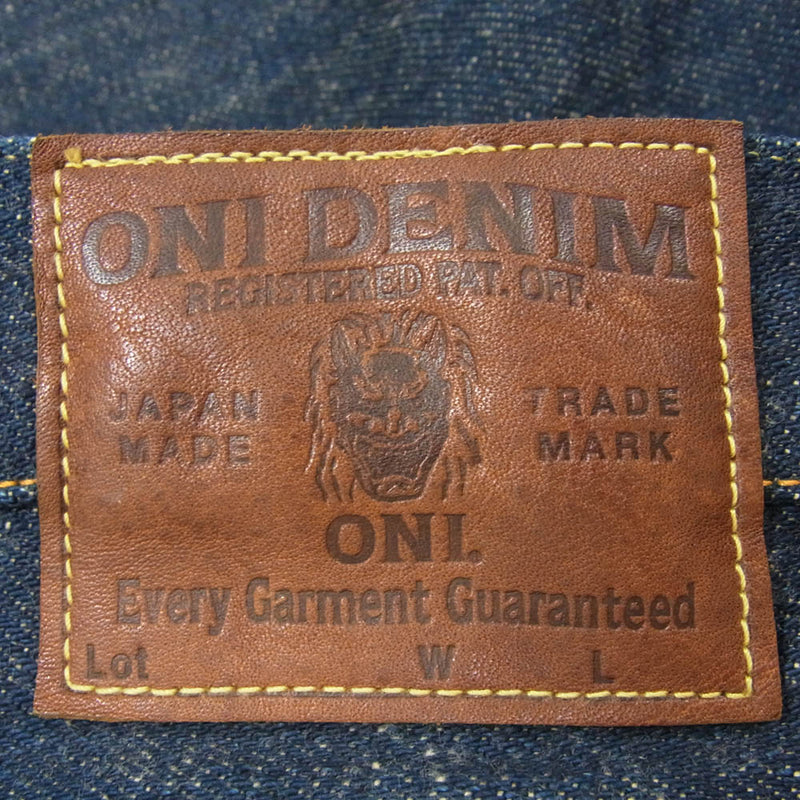 ONI DENIM 鬼デニム ONI-266ZR-ECRU 鬼デニム 20oz 緯糸エクリュ シークレット リラックス ストレート デニム パンツ インディゴブルー系 36【美品】【中古】