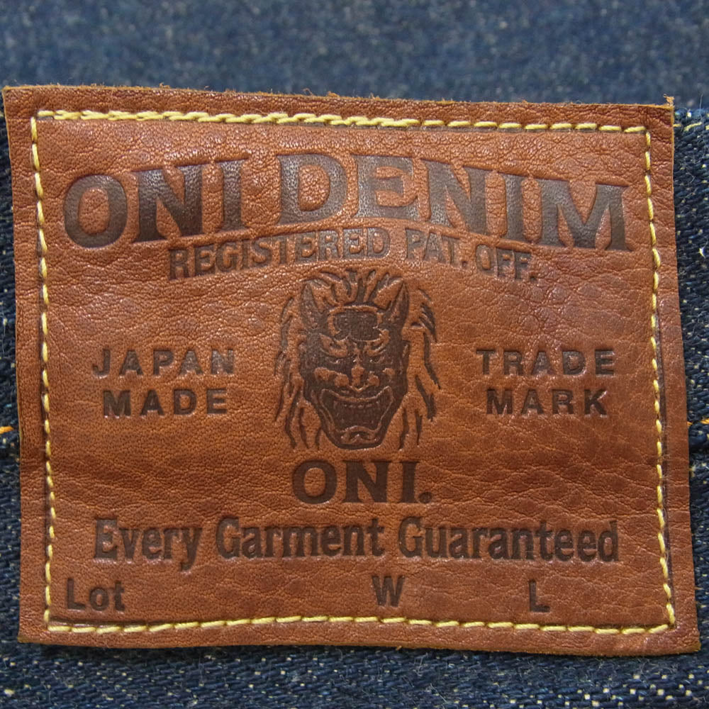 ONI DENIM 鬼デニム ONI-266ZR-ECRU 鬼デニム 20oz 緯糸エクリュ シークレット リラックス ストレート デニム パンツ インディゴブルー系 32【美品】【中古】