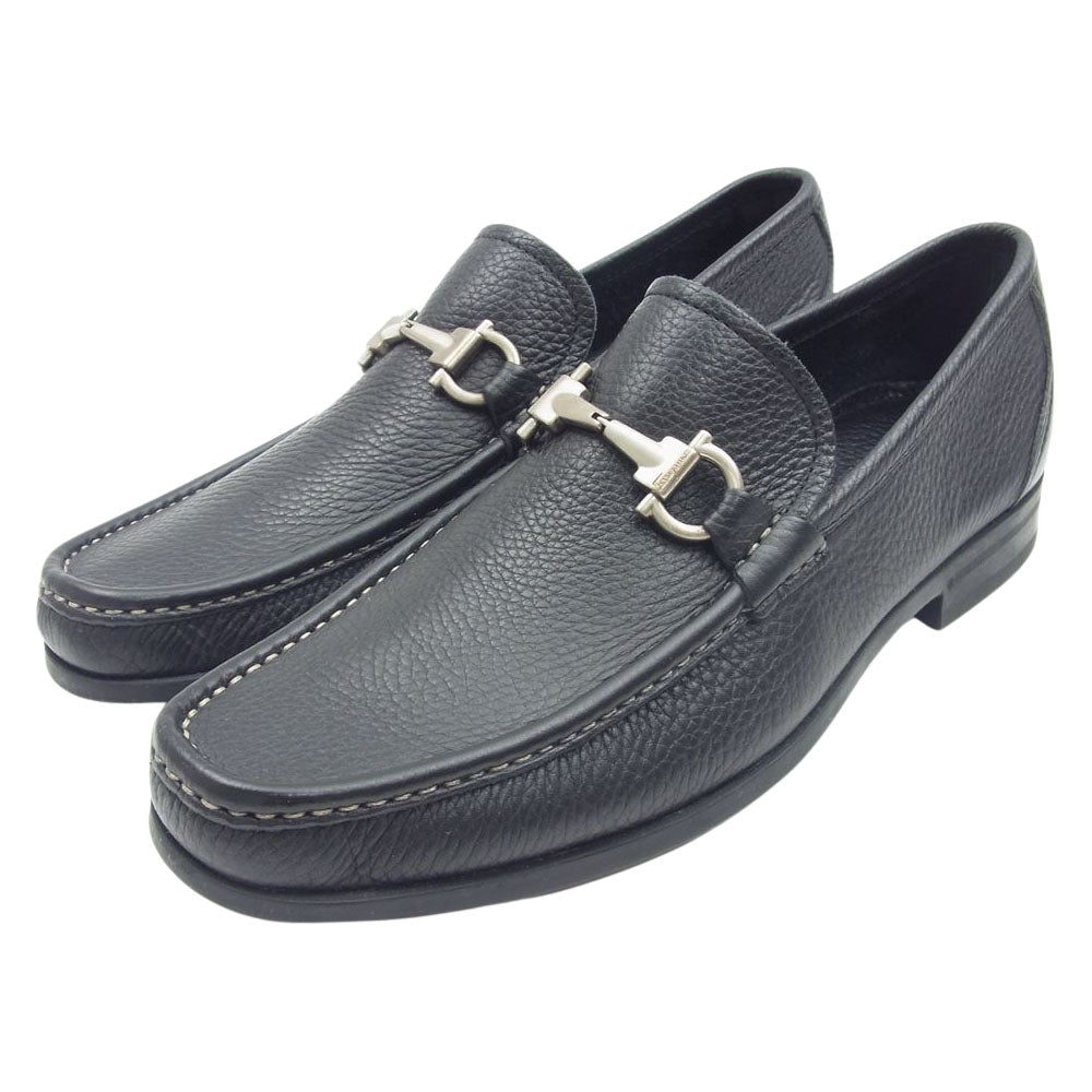 Salvatore Ferragamo サルヴァトーレフェラガモ MAGNIFICO マグニフィコ ガンチーニ ビット ローファー シューズ ブラック系 7 2E【中古】