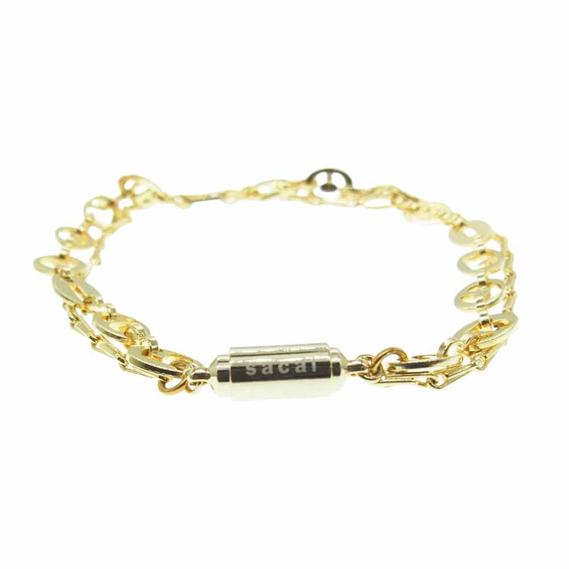 Sacai サカイ 22-0507S Logo Anchor Chain Bracelet Gold ロゴ アンカー チェーン ブレスレット ゴールド系【極上美品】【中古】