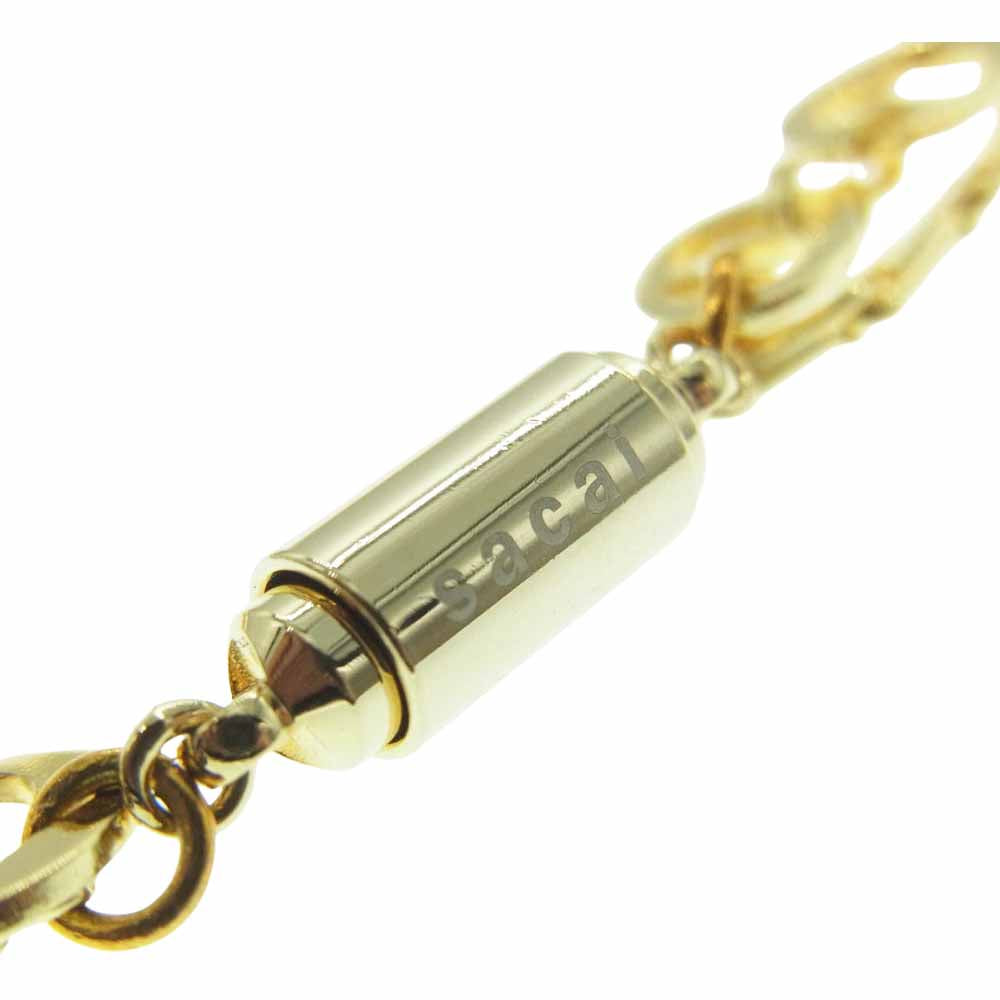 sacai ブレスレット　ゴールド　22-0507S ホリデー Sacai サカイ 22-0507S Logo Anchor Chain Bracelet Gold ロゴ