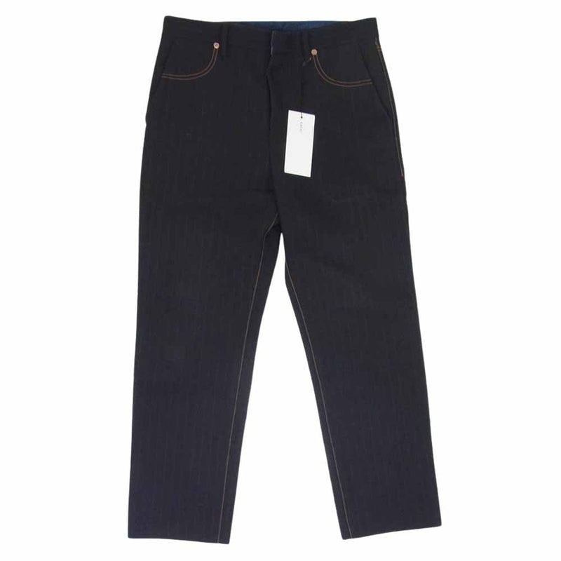 Sacai サカイ 24SS 24-03347M Spinstriped slim-cut trousers ピンストライプ スリムカット パンツ ネイビー系 1【美品】【中古】