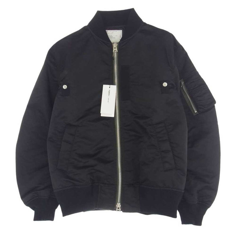 Sacai サカイ 22SS 22-02880M × MADSAKI Nylon Twill Blouson マッドサキ バック ペイント ナイロン ツイル MA1 ジャケット ブルゾン ブラック系 001 3【極上美品】【中古】