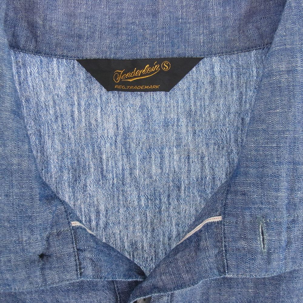 TENDERLOIN テンダーロイン HIGH NECK CHAMBRAY SHT ハイネック シャンブレー シャツ ブルー系 S【中古】