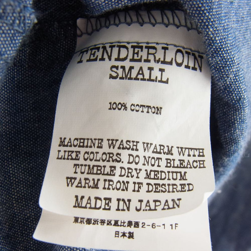 TENDERLOIN テンダーロイン HIGH NECK CHAMBRAY SHT ハイネック シャンブレー シャツ ブルー系 S【中古】