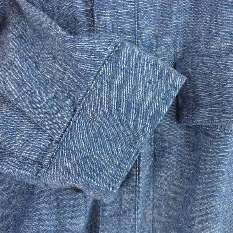 TENDERLOIN テンダーロイン HIGH NECK CHAMBRAY SHT ハイネック シャンブレー シャツ ブルー系 S【中古】