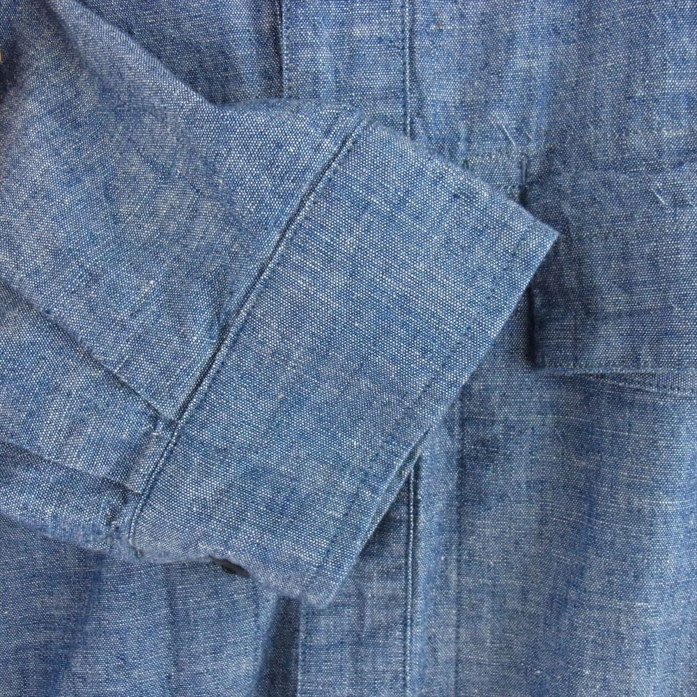 TENDERLOIN テンダーロイン HIGH NECK CHAMBRAY SHT ハイネック シャンブレー シャツ ブルー系 S【中古】