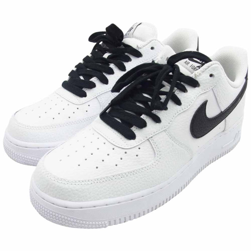 NIKE ナイキ CT2302-100 Air Force 1 Low 07 エアフォース1 ロー 07 ホワイト ブラック ペブルド レザー ホワイト系 ブラック系 27cm【中古】