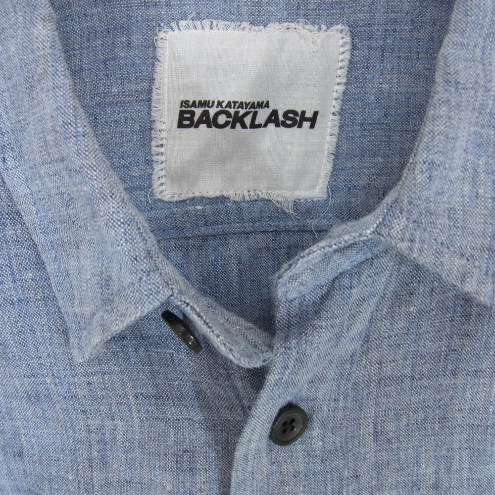 ISAMUKATAYAMA BACKLASH イサムカタヤマバックラッシュ 1657-01 リネン 長袖 シャツ ブルー系 M【中古】