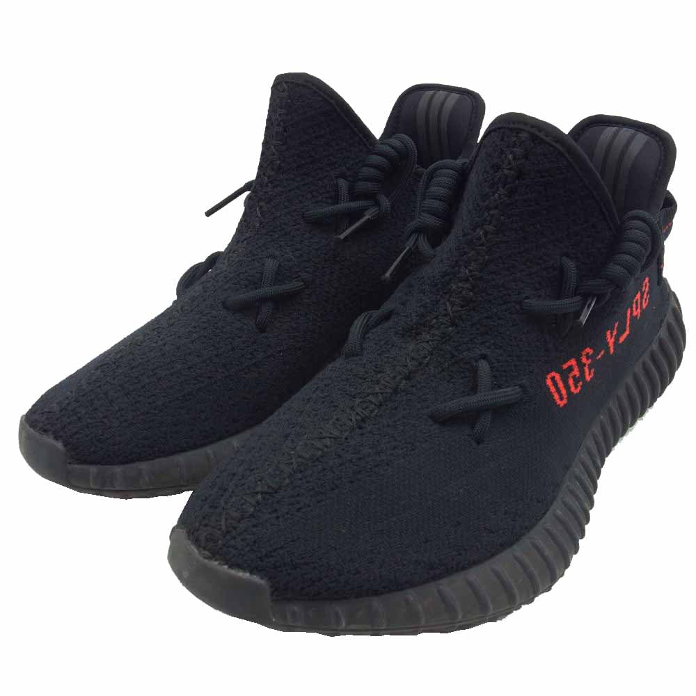 adidas アディダス CP9652 Yeezy Boost 350 V2 CORE BLACK/SOLAR RED イージーブースト コアブラック ローカット スニーカー ブラック系 27cm【中古】