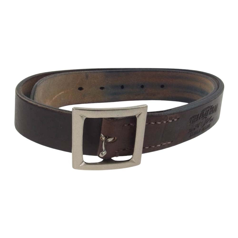 THE FLAT HEAD ザフラットヘッド ギャリソン レザー ベルト ブラウン系 34【中古】