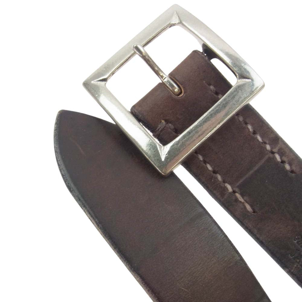 THE FLAT HEAD ザフラットヘッド ギャリソン レザー ベルト ブラウン系 34【中古】