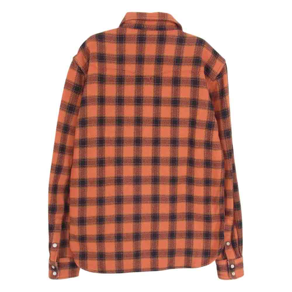 THE FLAT HEAD ザフラットヘッド WESTERN SHIRT チェック ヘビーネル フランネル ウエスタン シャツ オレンジ系 38【中古】