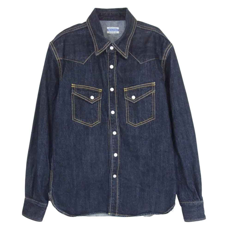 THE FLAT HEAD ザフラットヘッド WESTERN DENIM SHIRT ウエスタン デニム シャツ インディゴブルー系 M【中古】